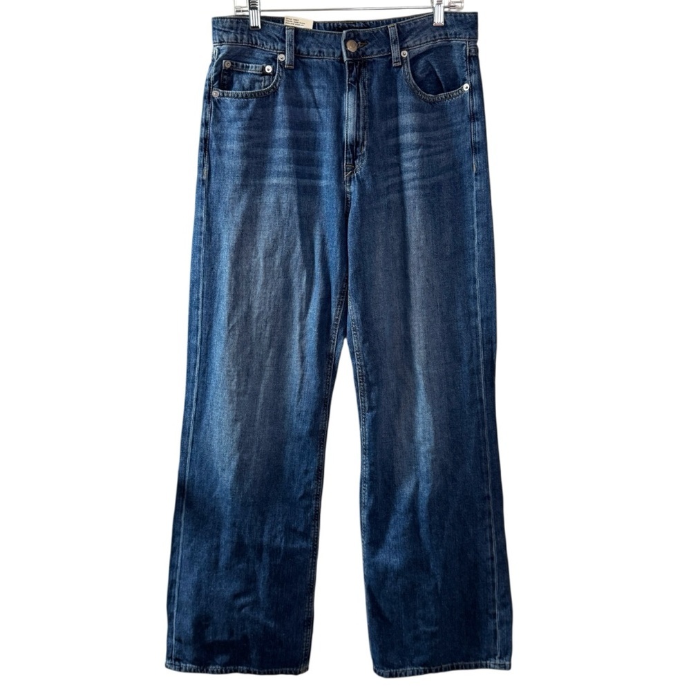 Aeropostale Women's Flare Wide Leg Jeans - Dark Blue Wash